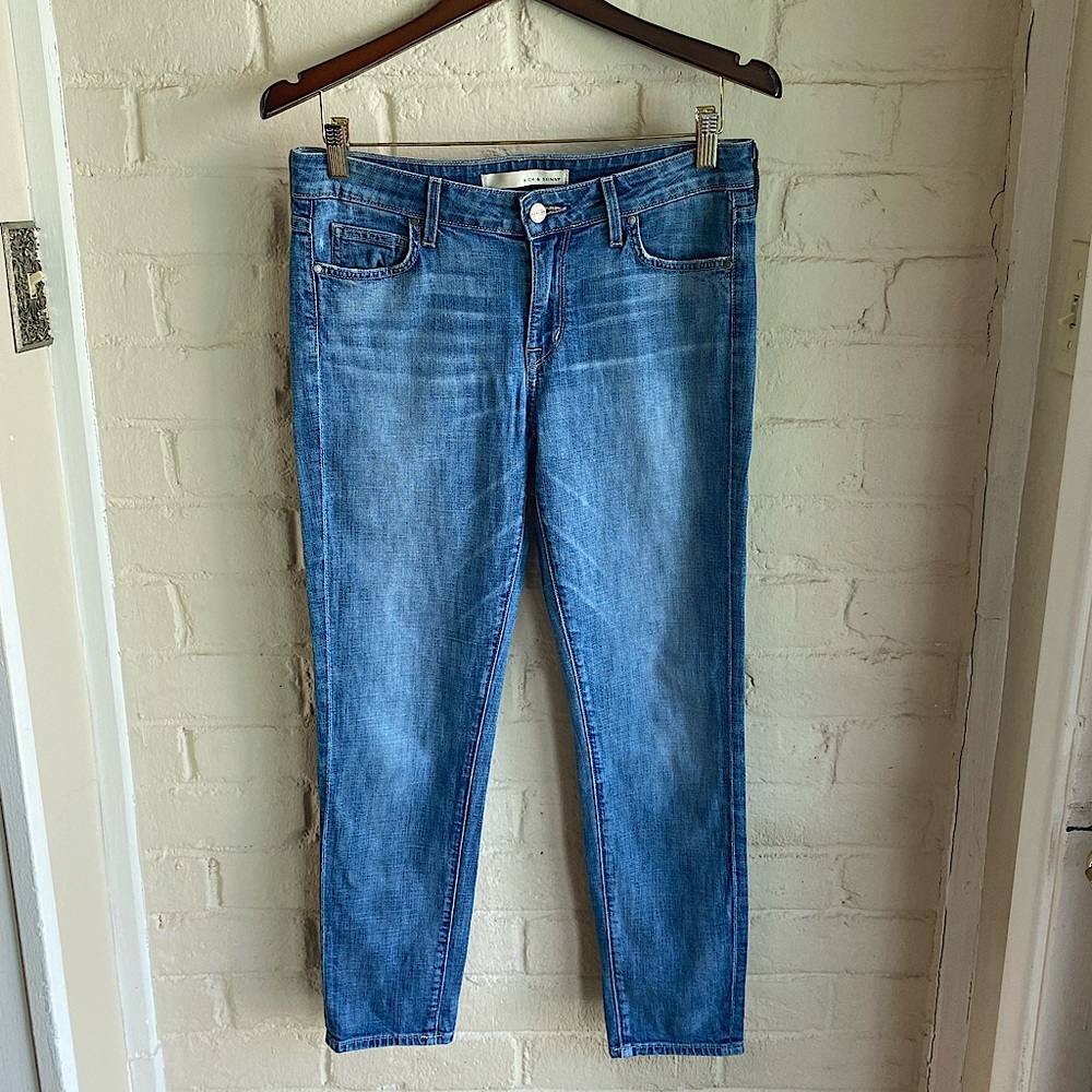 Rich & Skinny size 27 blue distressed style denim jeans casual